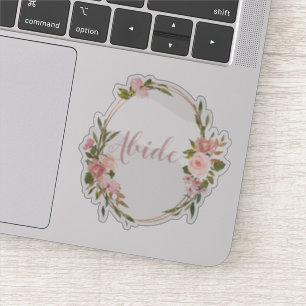 Floral Frame Abide Typography Sticker