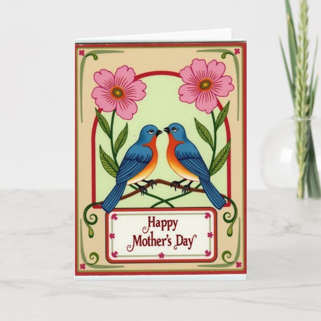 Floral Frame Bird Lovers Card (Front)