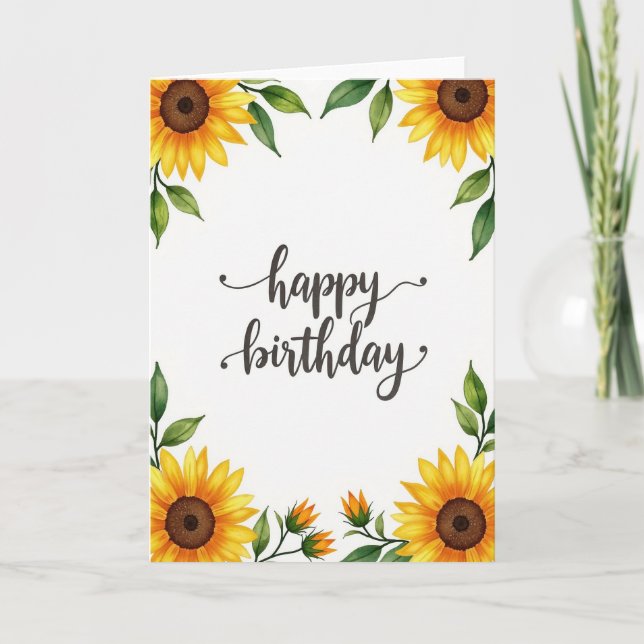 Floral Frame Birthday Card (Front)