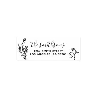 Floral Frame Botanical Signature Boho Chic Self-inking Stamp