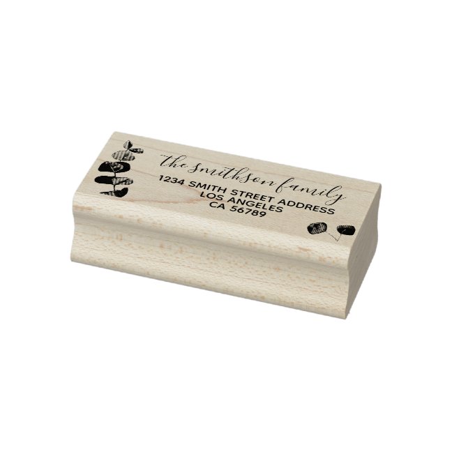 Floral Frame Botanical Signature Family eucalyptus Rubber Stamp