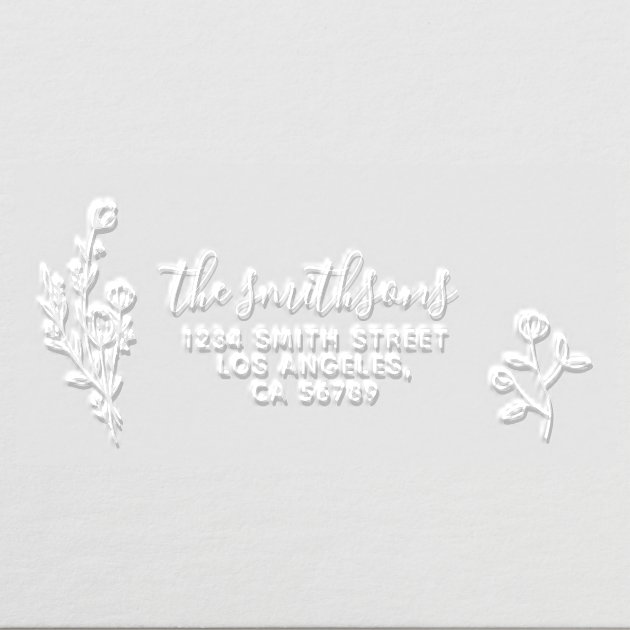 Floral Frame Botanical Signature Familyname Embosser