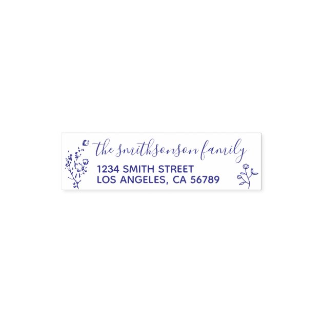 Floral Frame Botanical Signature Small Pocket Stamp