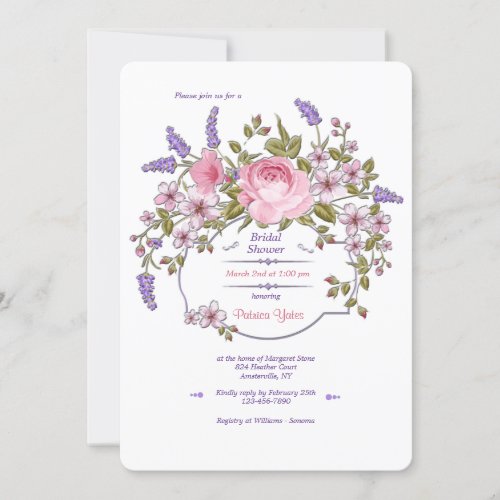 Floral Frame Bridal Shower Invitation