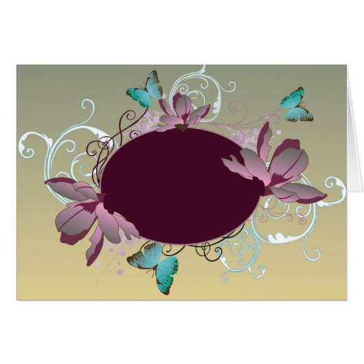 Floral frame Card (Front Horizontal)