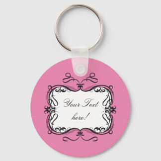 FLORAL FRAME CARD PINK KEYCHAIN