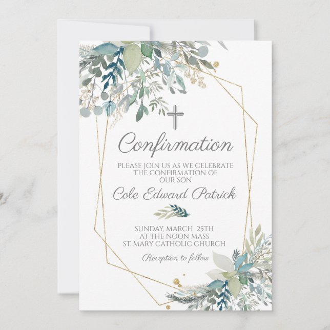 Floral Frame Confirmation  Invitation (Front)