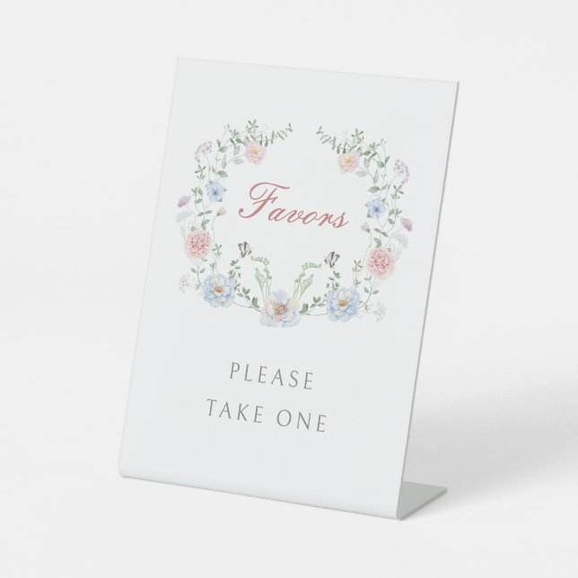 Floral Frame Favors Pedestal Sign (Front)