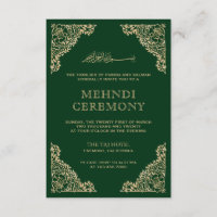 Floral Frame Green and Gold Islamic Muslim Mehndi