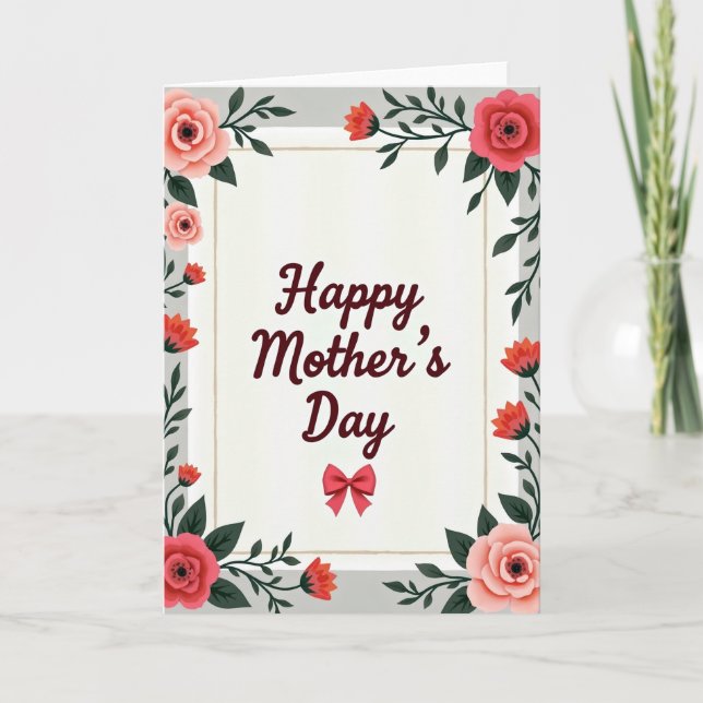 Floral Frame Greeting Card (Front)