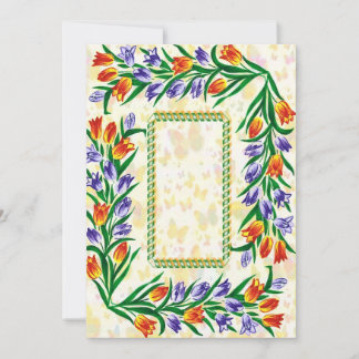 floral frame holiday card