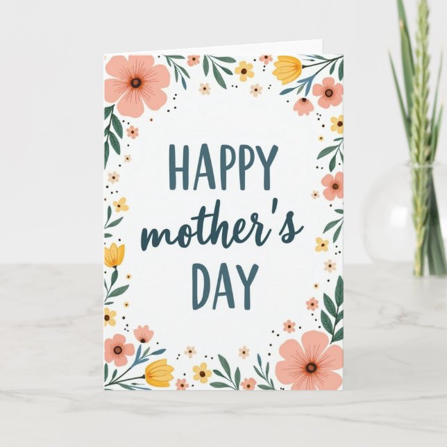 Floral Frame Message Card (Front)