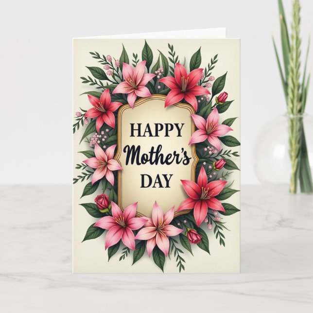 Floral Frame Mothers Day Card (Front)