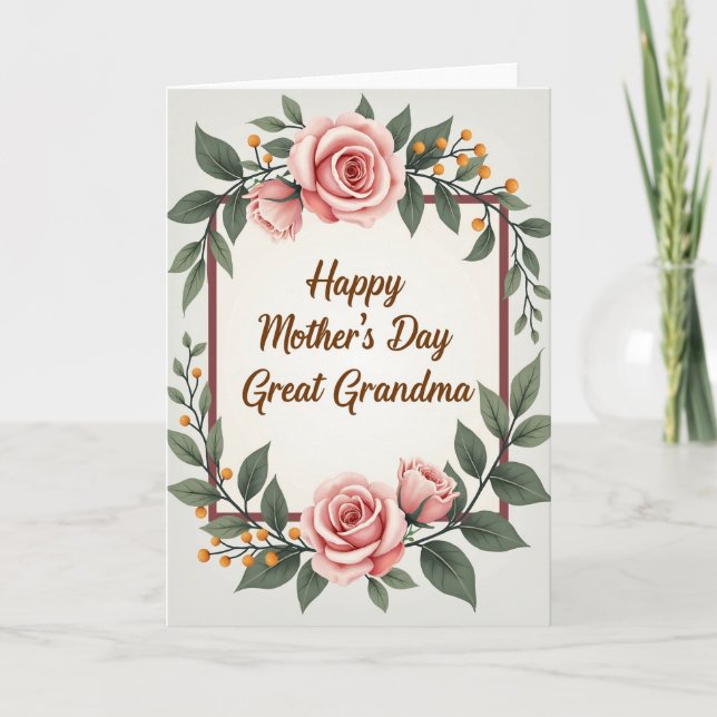 Floral Frame Mothers Love Card (Front)