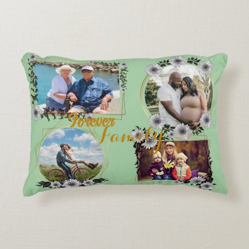 Floral Frame of Love family modern Accent Pillow