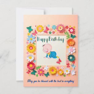 Floral Frame Personalized Birthday Card