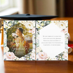 Floral Frame Photo Medical Graduation Announcement