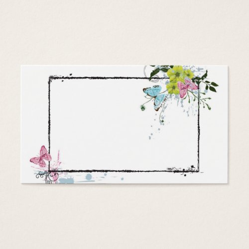 Floral frame Profile Card Business Cards