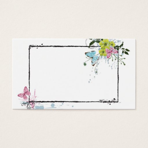 Customizable Floral frame Profile Card Business Cards