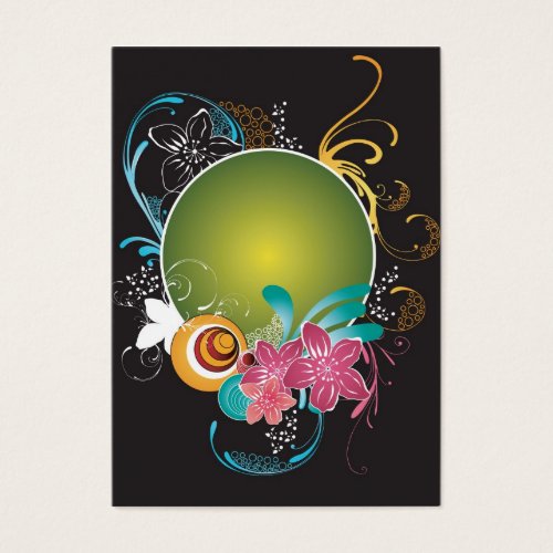 Floral frame Profile Card Business Card Template