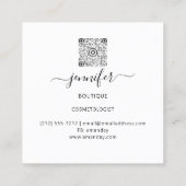 Floral Frame QR Code Logo Gold Holographic Square Business Card | Zazzle