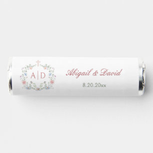 Floral Frame Religious Wedding Monograms Breath Savers® Mints
