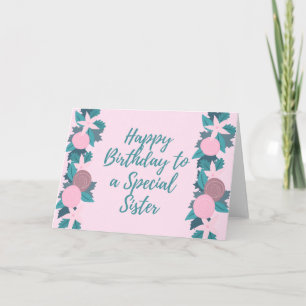 Floral Frame Special Sister Card