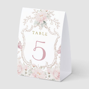  floral frame table number paper table tent 