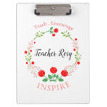 Floral Frame Teacher Personalized Clipboards
