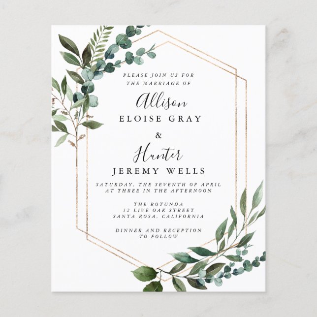 Floral Frame Wedding Invitation (Front)