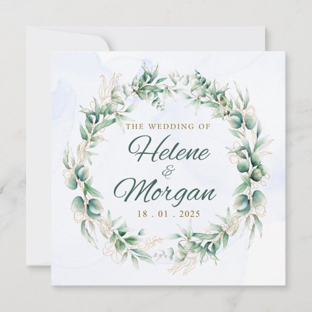 Floral Frame wedding invitation Save The Date (Front)
