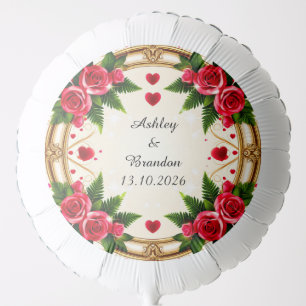 Floral Frame with Pink Roses Balloon