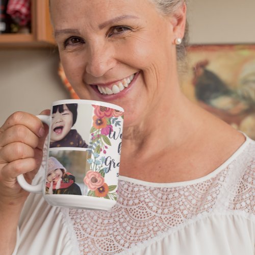 Floral Frame _ Worlds Best Grandma Photo Collage Coffee Mug