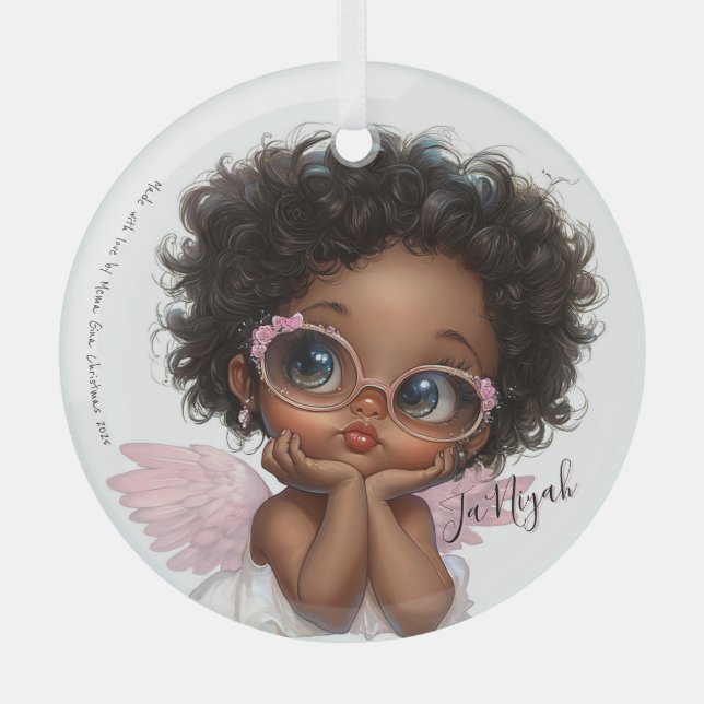 Floral-Framed Curiosity Glass Ornament (Front)