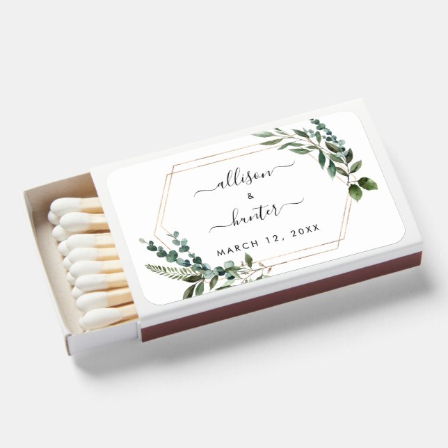 Floral Framed Favor Matchboxes (Front Open)