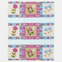 Floral framed squares pattern