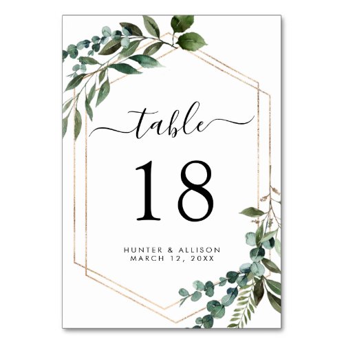 Floral Framed Table Number
