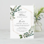 Floral Framed Wedding Invitation (Standing Front)