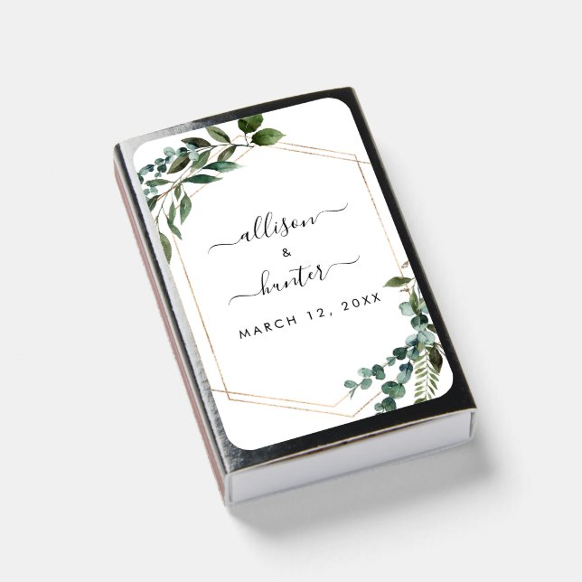 Floral Framed Wedding Matchbox Matchboxes (Front Closed)