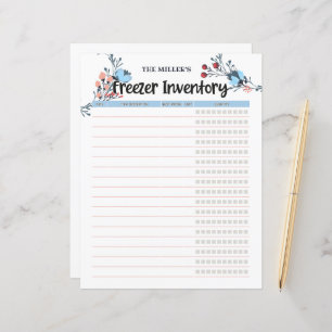 Floral Freezer Inventory Blue