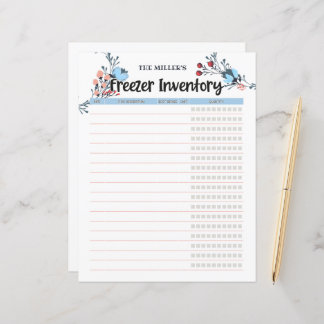 Floral Freezer Inventory Blue