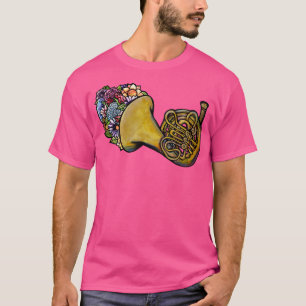 Floral French Horn T-Shirt
