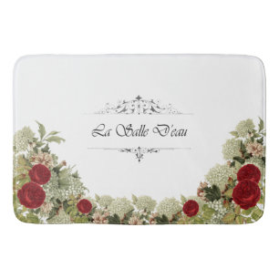 Floral French Powder Room Bath Mat