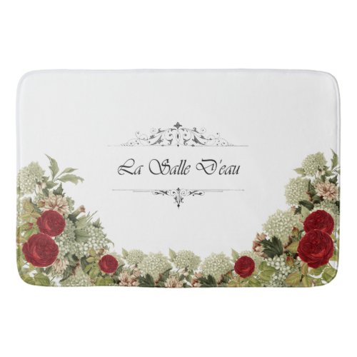 Floral French Powder Room Bath Mat