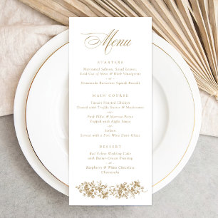 Floral French Roses Vintage Botanical Wedding Menu