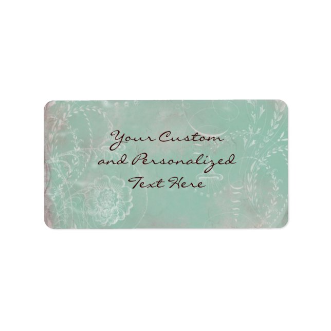 Floral French Toile & Vintage Charm Custom Labels (Front)