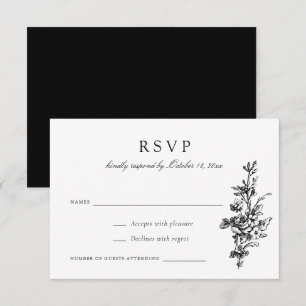 Floral French Vintage Toile Wedding RSVP Invitation