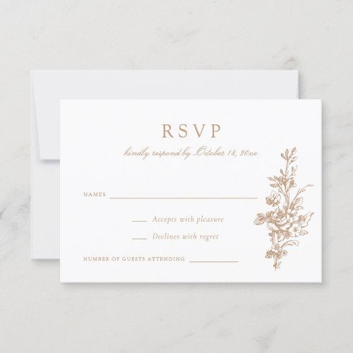 Floral French Vintage Toile Wedding RSVP Invitation