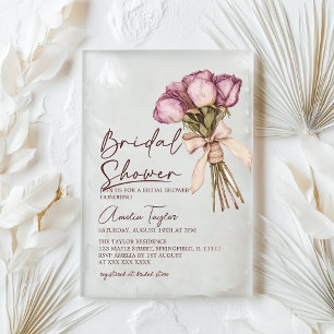 Floral Fresh off the Market Bridal Shower Acrylic Invitations