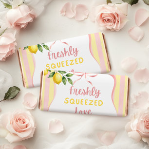 Floral Freshly Squeezed Pink Lemon Bridal Shower Hershey Bar Favors